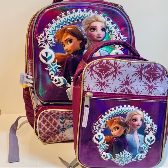Disney Other Disneys Frozen Anna And Elsa Backpack And Lunchbox Set